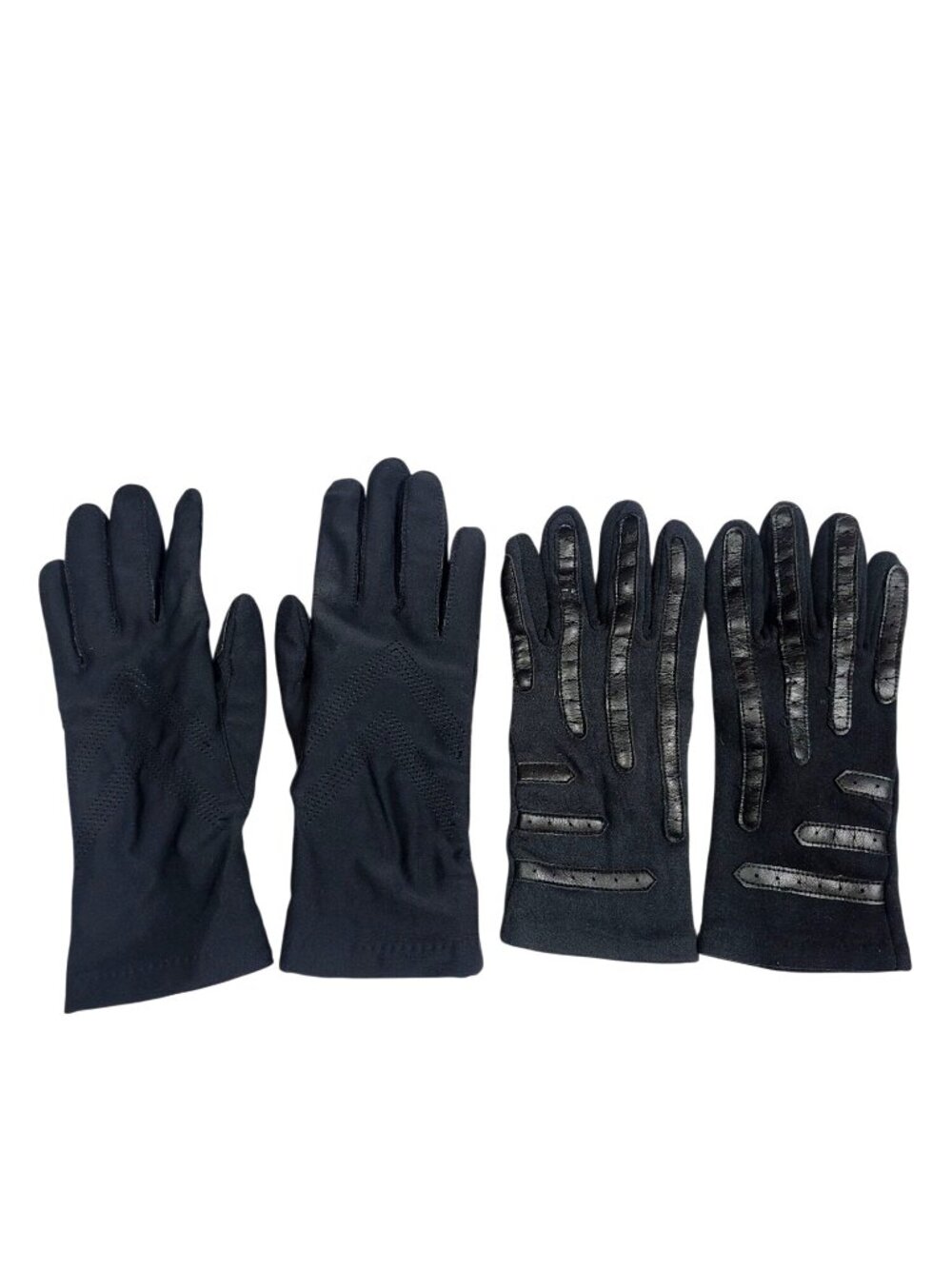 Vintage Black Driving Gloves 2 Pairs Textured Grips Accents Driving & Outdoor